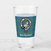 Clan Lockhart Crest Badge & Tartan Glas (Achterkant)
