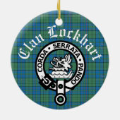 Clan Lockhart Crest Badge & Tartan Keramisch Ornament (Achterkant)