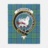 Clan Lockhart Tartan Pset Fleece Deken (Voorkant)