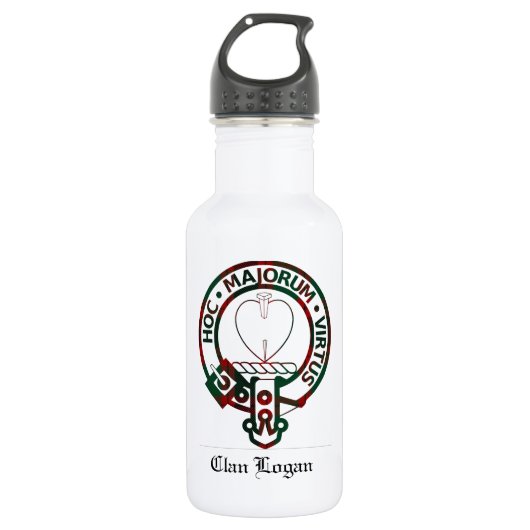 Clan Logan Crest Badge Waterfles (Voorkant)