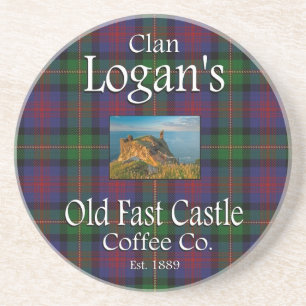 Clan Logan's Old Fast Castle Coffee Co. Zandsteen Onderzetter
