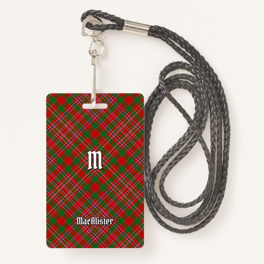 Clan MacAlister Badge Tartan (Devant avec lanière)