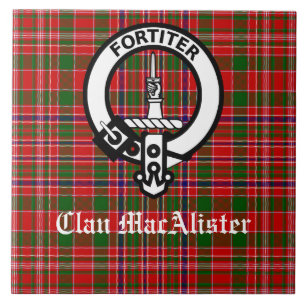 Clan MacAlister Crest Badge en Tartan Tegeltje