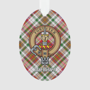 Clan MacAlister Crest sur la robe Tartan Ornament