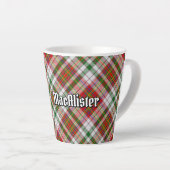 Clan MacAlister robe Tartan Latte Mug (Angle droit)