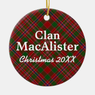 Clan MacAlister Scottish Tartan Keramisch Ornament