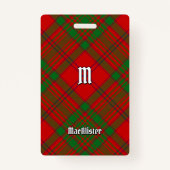 Clan MacAlister van Glenbarr Tartan Badge (Voorkant)