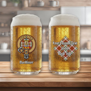 Clan MacAlister Wapen over Dress Tartan Blikvorm Glas