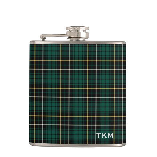 Clan MacAlpine Tartan Monogram Heupfles (Voorkant)