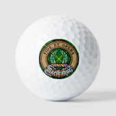 Clan MacArthur Crest over Tartan Golfballen (Voorkant)