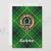 Clan MacArthur Crest over Tartan Kaart (Achterkant)