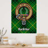 Clan MacArthur Crest over Tartan Poster (Keuken)