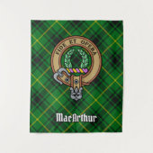 Clan MacArthur Crest over Tartan Wandkleed (Voorkant)