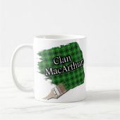 Clan MacArthur Tartan Paint Brush Cup Mug (Gauche)