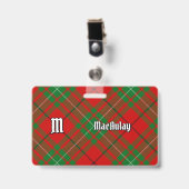 Clan MacAulay Badge Tartan (Avant avec clip)