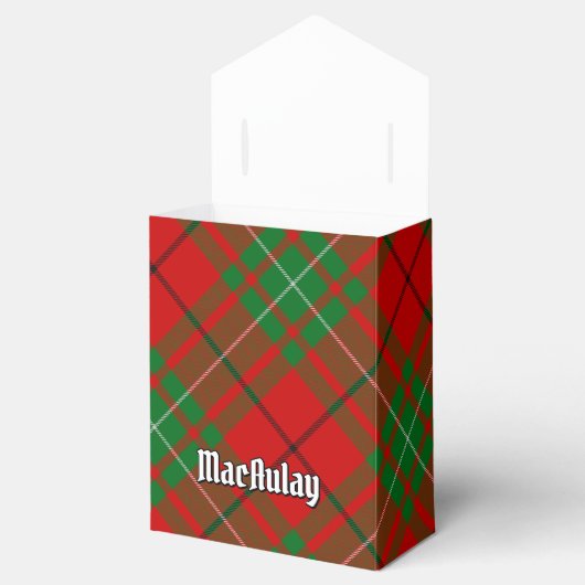 Clan MacAulay Crest boven Tartan Bedankdoosjes (Geopend)
