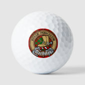 Clan MacAulay Crest boven Tartan Golfballen (Voorkant)