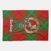 Clan MacAulay Crest over Tartan keukenhanddoek (Horizontaal)