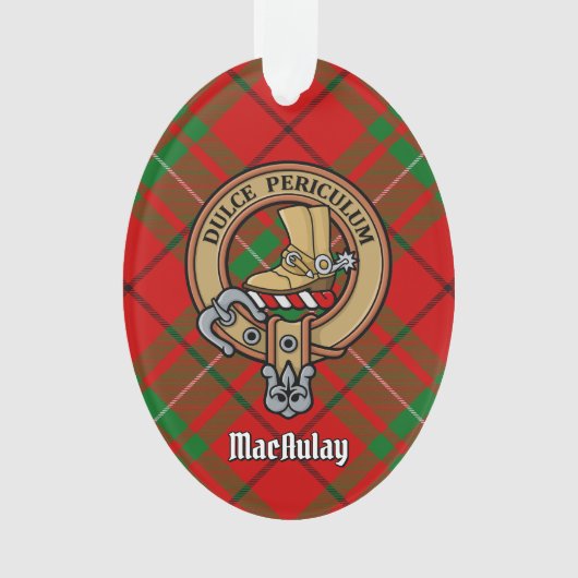 Clan MacAulay Crest over Tartan Ornament (voorkant)
