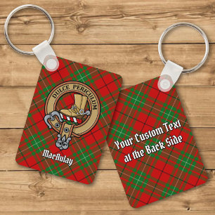Clan MacAulay Crest over Tartan Sleutelhanger
