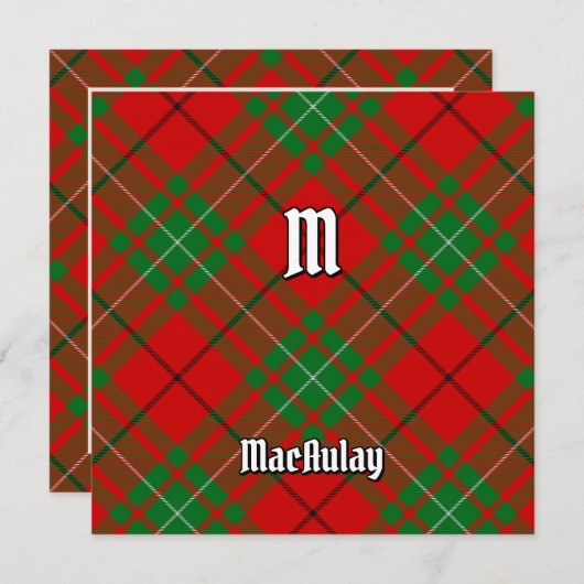 Clan MacAulay Tartan Kaart (Voorkant / Achterkant)
