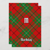 Clan MacAulay Tartan uitnodiging (Voorkant / Achterkant)