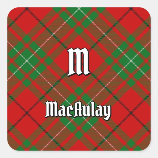 Clan MacAulay Tartan Vierkante Sticker (Voorkant)
