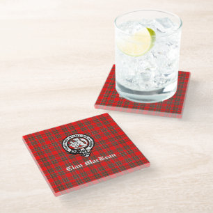 Clan MacBean Crest Badge & Tartan Glazen Onderzetter