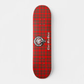 Clan MacBean Crest Badge & Tartan Skateboard (Voorkant)