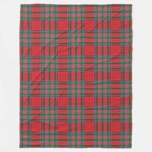 Clan MacBean Pset Red Green Tartan Check Pattern Fleece Deken (Voorkant)