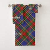 Clan MacBeth Crest over Tartan Bad Handdoek (Insitu)