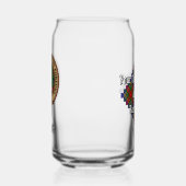 Clan MacBeth Crest over Tartan Blikvorm Glas (Links)