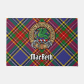 Clan MacBeth Crest over Tartan Deurmat (Voorkant)