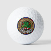 Clan MacBeth Crest over Tartan Golfballen (Voorkant)