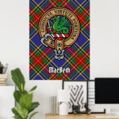 Clan MacBeth Crest over Tartan Poster (Thuiskantoor)