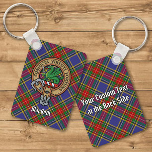 Clan MacBeth Crest over Tartan Sleutelhanger