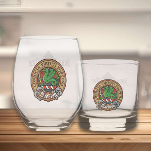 Clan MacBeth Crest over Tartan Whisky Glas