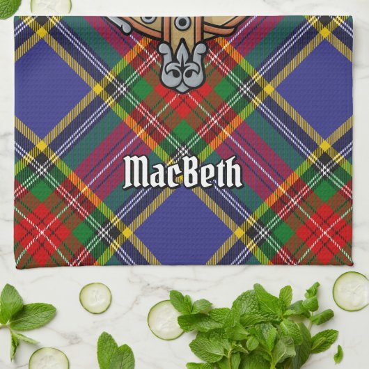 Clan MacBeth Crest Serviette de cuisine (Plié)