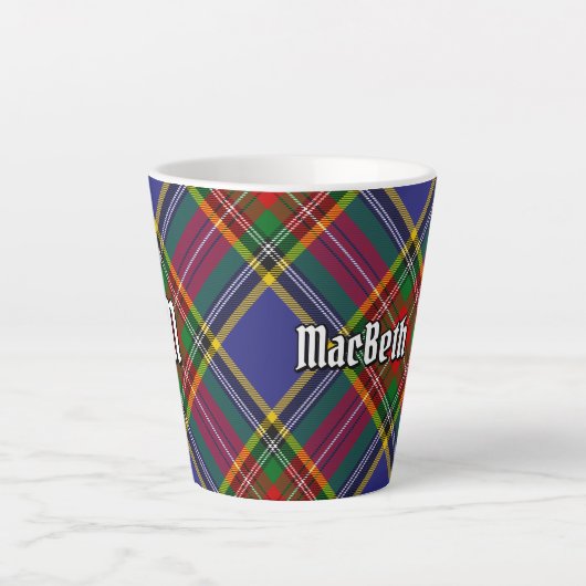 Clan MacBeth Tartan Latte Mug (Devant)