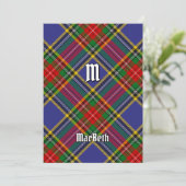 Clan MacBeth Tartan Uitnodiging (Staand voorkant)
