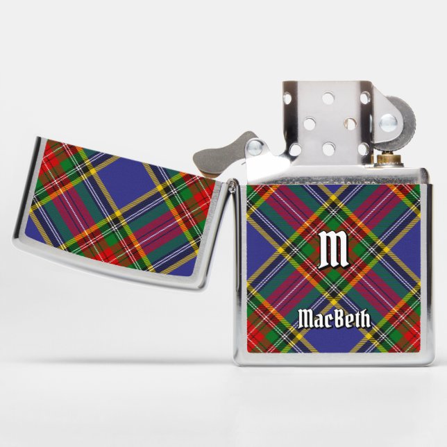 Clan MacBeth Tartan Zippo Lighter (Geopend)