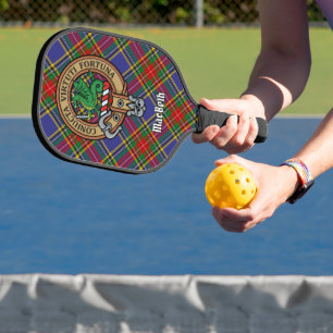 Clan MacBeth-wapen op tartan sleutelhanger Pickleball Paddle
