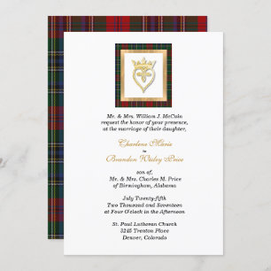 Clan MacClain Luckenbooth Tartan Wedding  Kaart