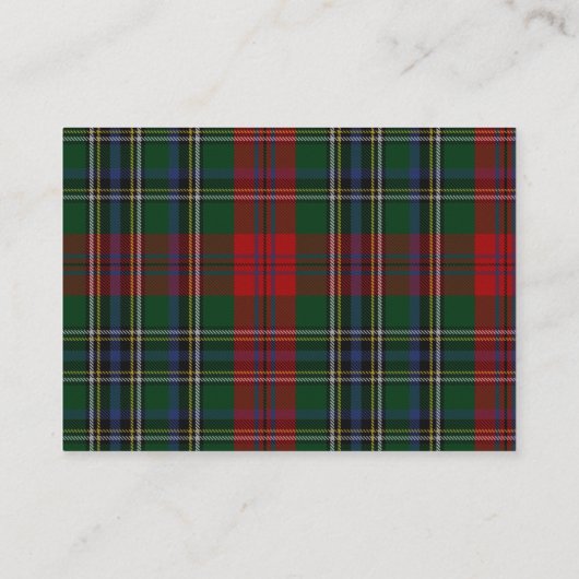 Clan MacClain Plaid Bruiloft Behuizing Kaart (Achterkant)