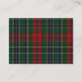 Clan MacClain Tartan Plaid Bruiloft Behuizing Kaar Informatiekaartje (Achterkant)