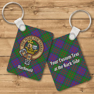 Clan MacDonald Crest Acrylboven Tartan Sleutelhang Sleutelhanger