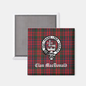 Clan MacDonald Crest & Modern Tartan Magneet (Voorkant / Achterkant)
