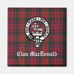 Clan MacDonald Crest & Modern Tartan Magneet