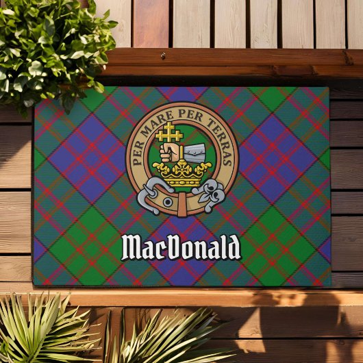 Clan MacDonald Crest over Tartan Deurmat