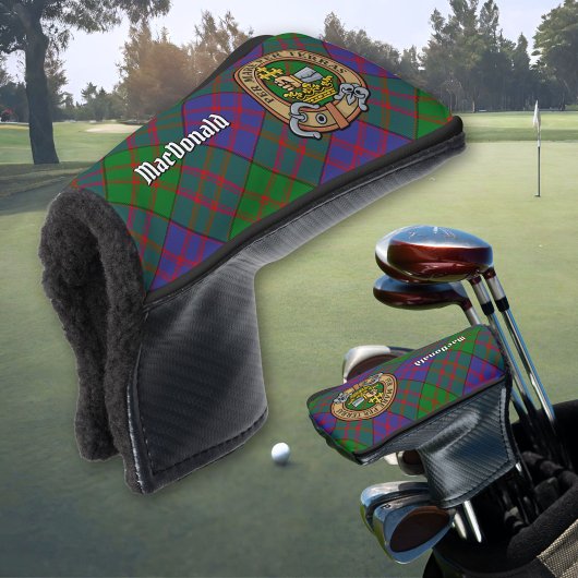 Clan MacDonald Crest over Tartan Golfheadcover